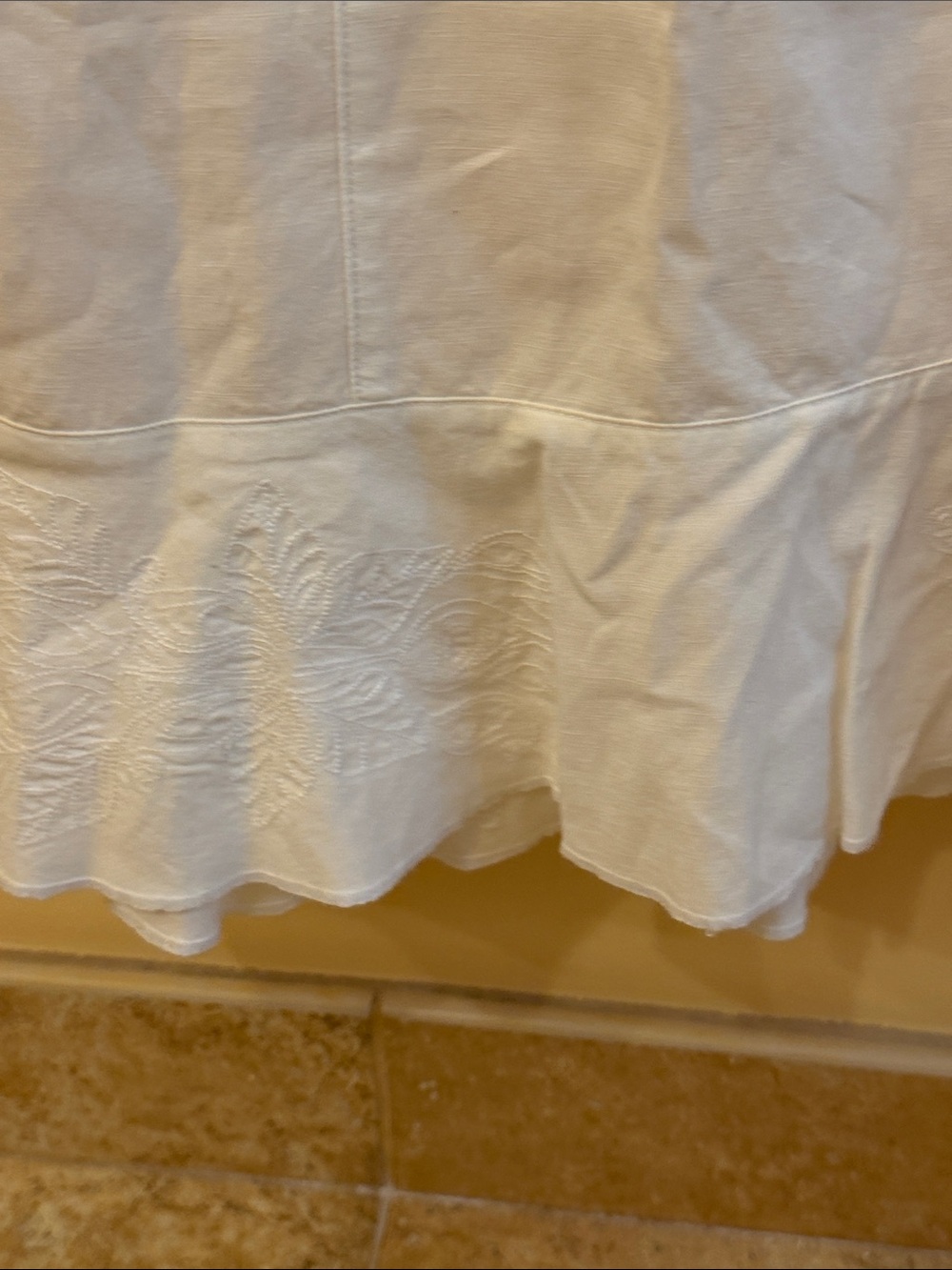 The North Face Women's White Ruffled-Hem Lace Detail Midi Skirt Linen Blend M - Picture 4 of 13